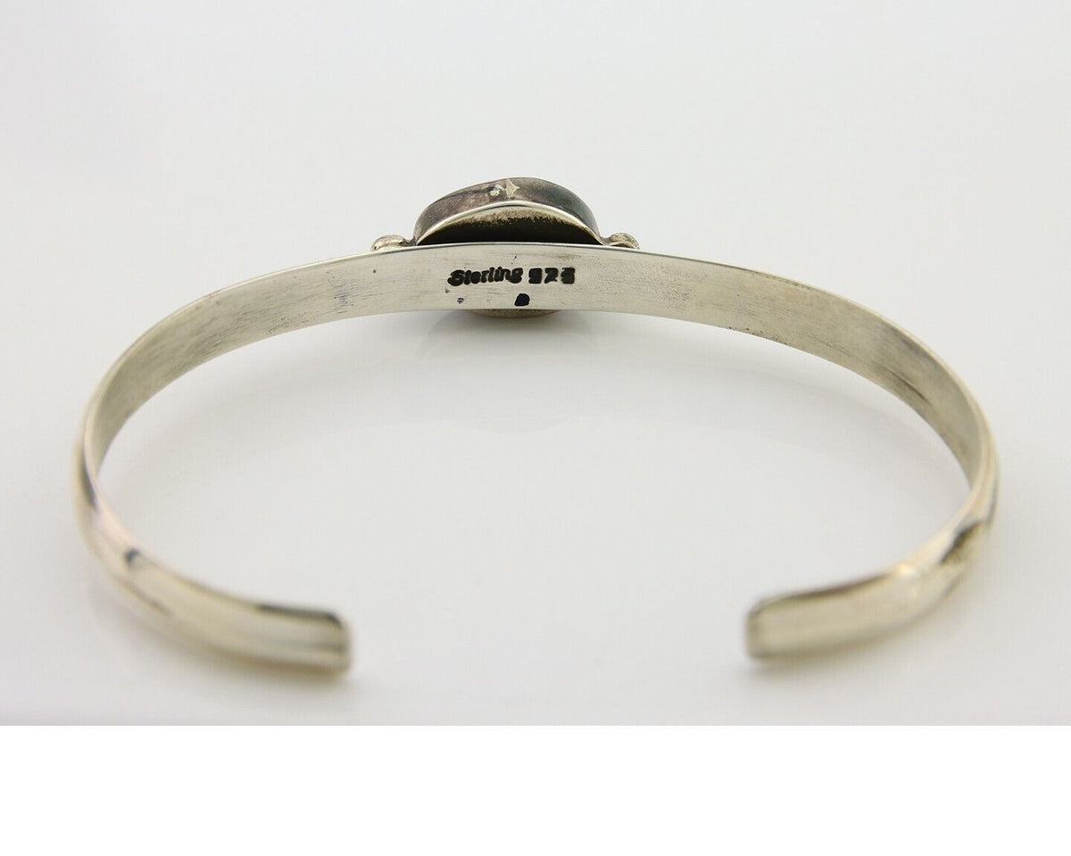 Navajo Cuff Bracelet 925 Silver Turquoise Cuff Native American Artist C.80's