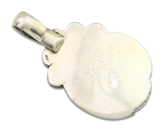 Navajo Necklace 925 Silver Spiderweb Turquoise Artist Signed Justin Morris C80s