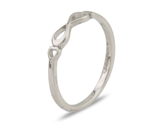 Infinity Heart Promise Ring 925 Solid Silver Size 6.0