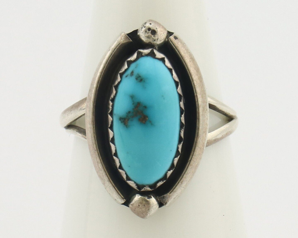 Navajo Ring 925 Silver Sleeping Beauty Artist Signed Sky Stone Creations C.80's