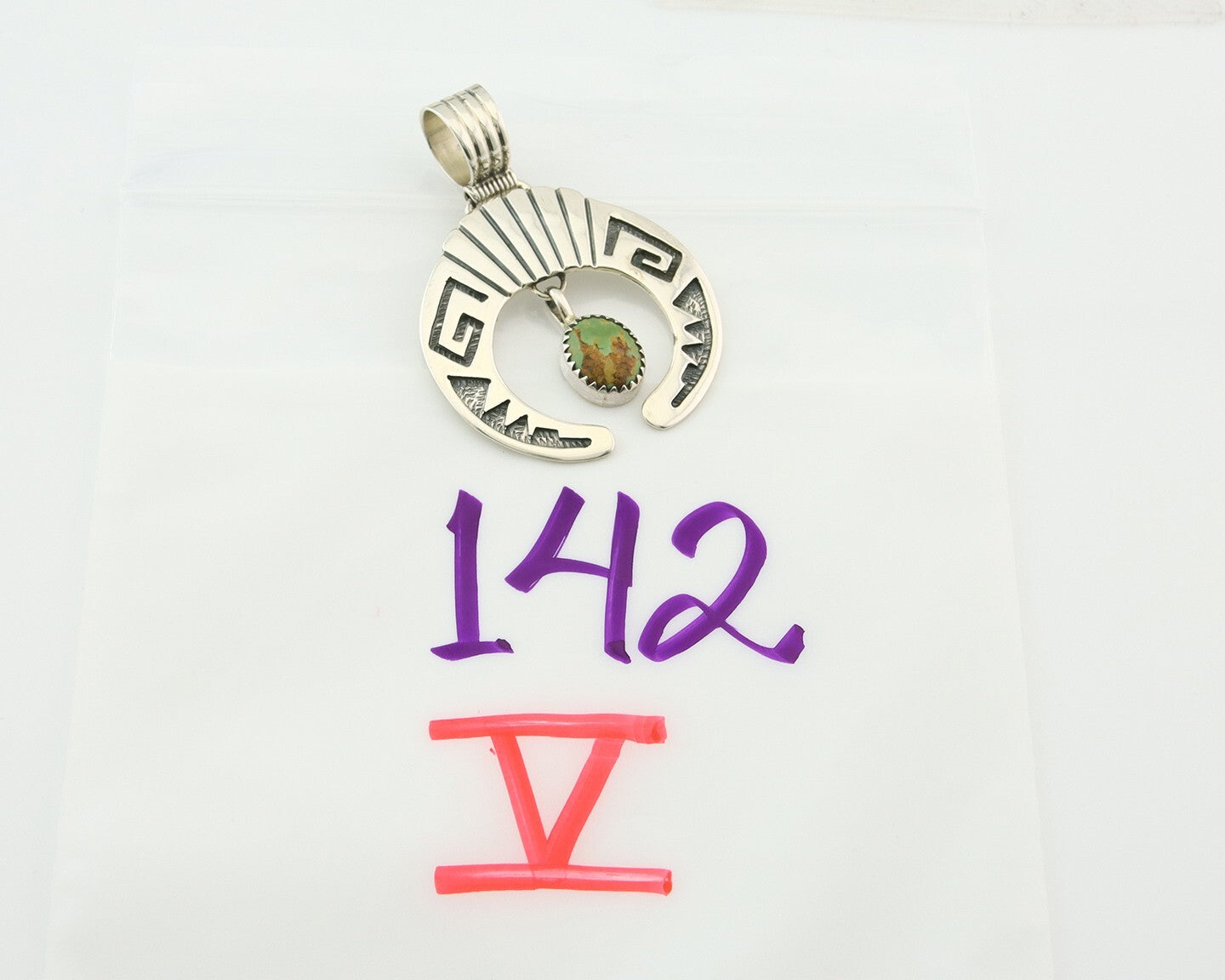 Navajo Sterling Silver Necklace Pendant Handmade Authentic Vintage Signed C