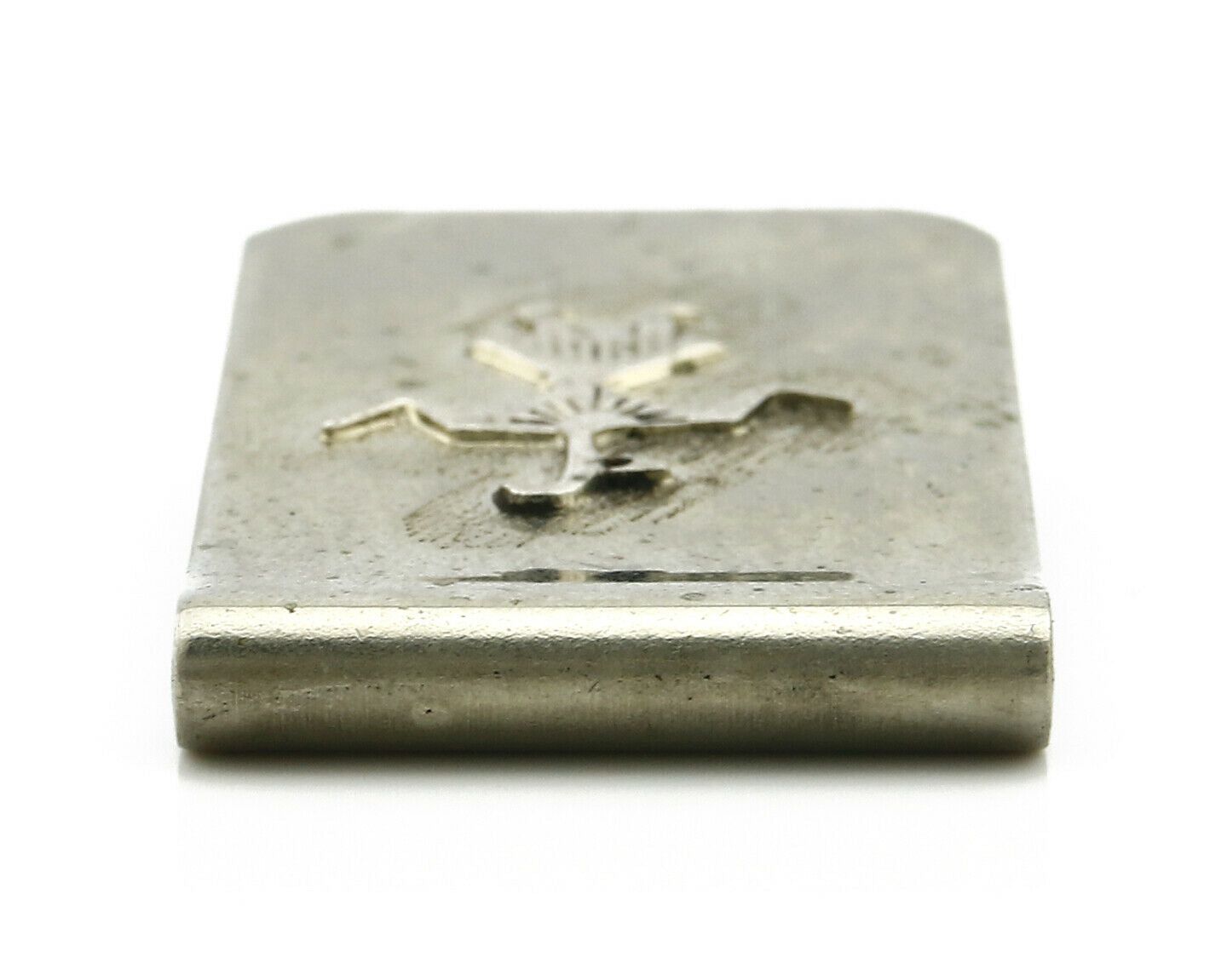 Navajo Money Clip .925 Silver & Nickle Hand Stamped Artist RB C.80's-90's