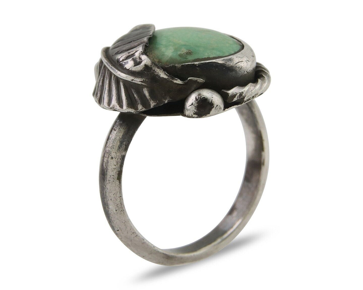 Navajo Handmade Ring 925 Silver Natural Turquoise Native Artist C.80's