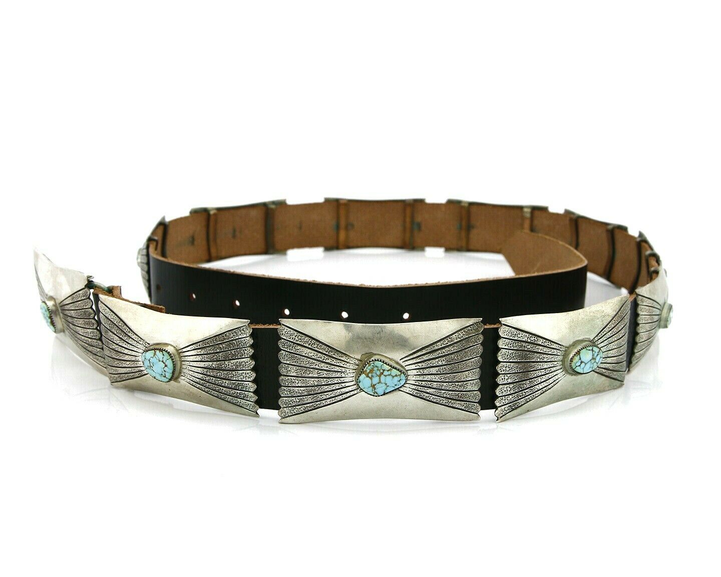 Navajo Concho Belt .925 Silver Mine #8 Turquoise Tobe Turpen Vault Collection