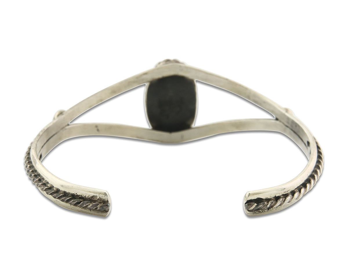 Vintage Navajo Bracelet 925 Silver Turquoise Tranditional Handmade Signed Gecko