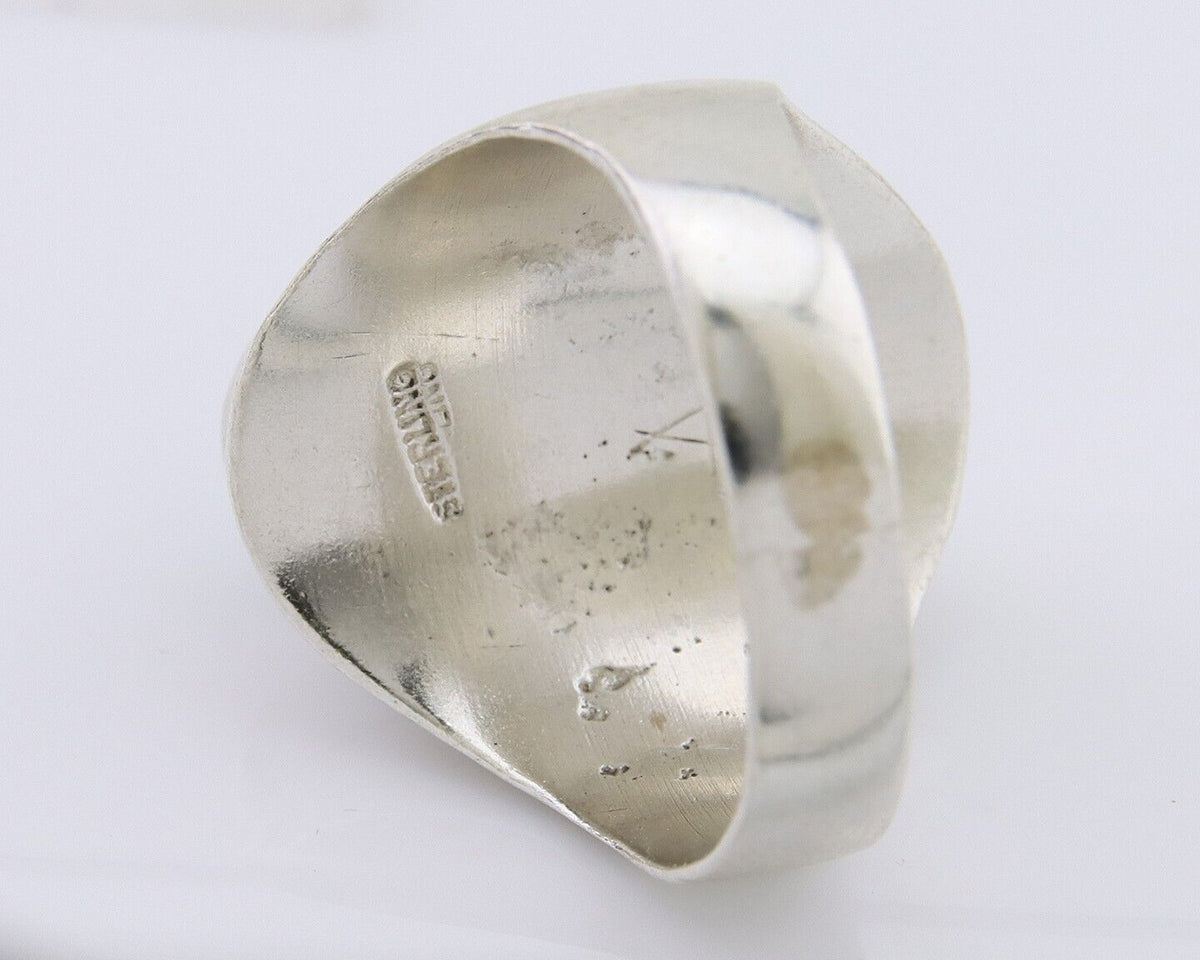 Navajo Handmade Ring 925 Silver Natural Mined Turquoise Artist C.80's