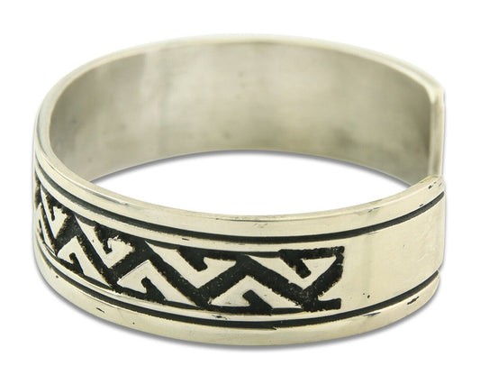 Mens's Navajo Bracelet 925 Silver Artist Signed Thomas Singer Cuff Made 1980's