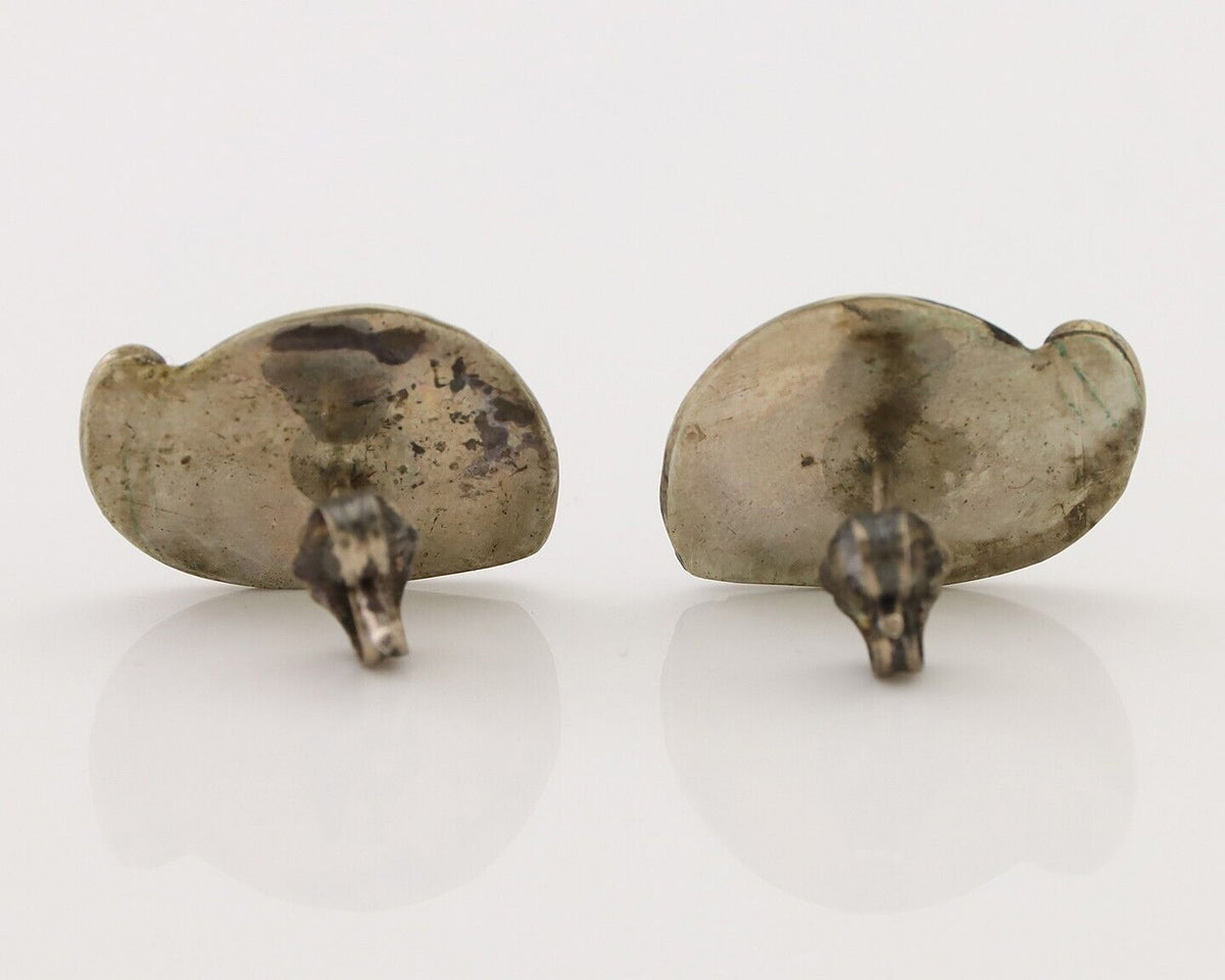 Navajo Earrings 925 Silver Natural Turquoise Native American Artist C.80's