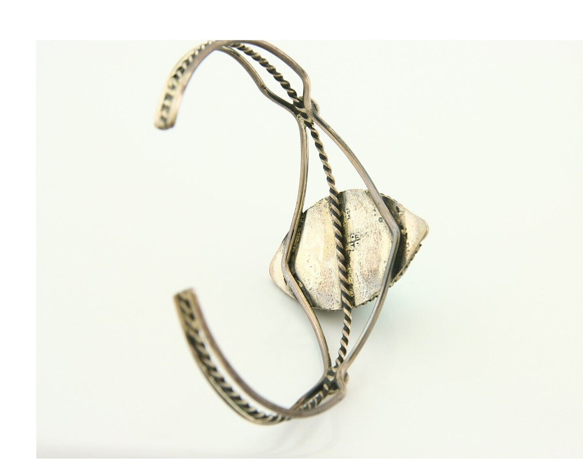 Navajo Bracelet 925 Silver Natural Blue Turquoise Native American Artist C.80s