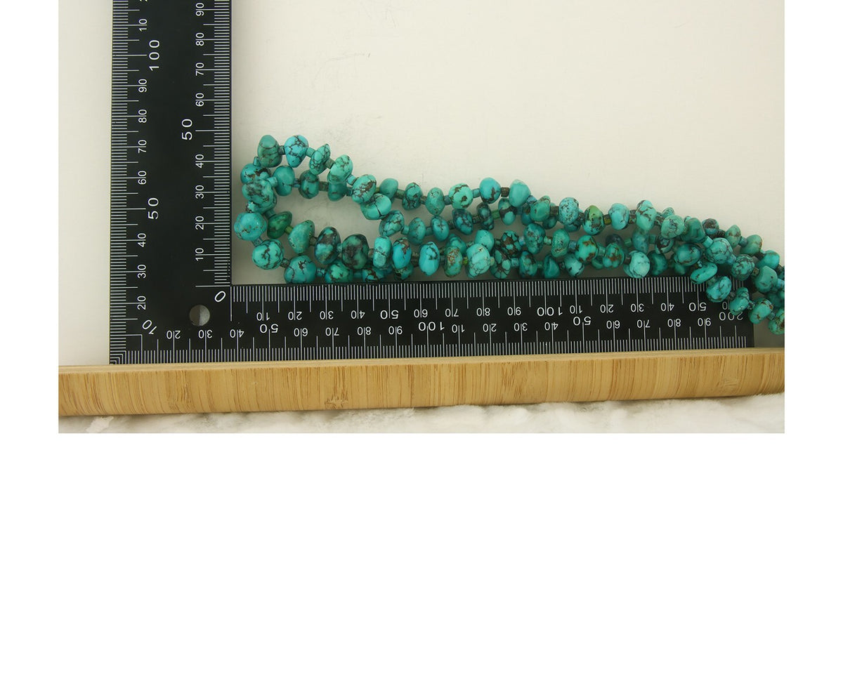 Vintage Bead Necklace 925 Siilver Spiderweb Turquoise Handmade Santo Domingo