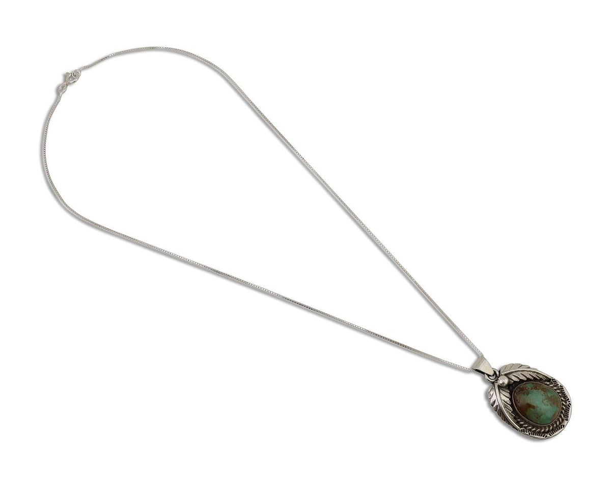 Navajo Turquoise Handmade Necklace 925 Silver Signed SunRise C.80's