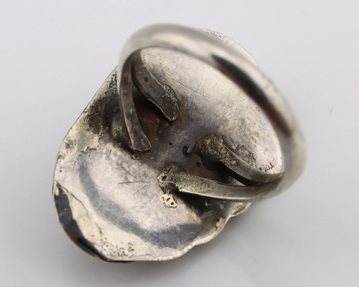 Navajo Handmade Ring 925 Silver Turquoise Native American Artist C.80's