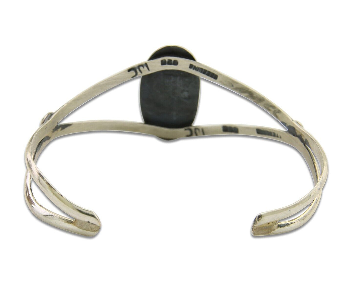 Navajo Cuff Bracelet 925 Silver Turquoise Cuff Artist Signed IJC C.80's