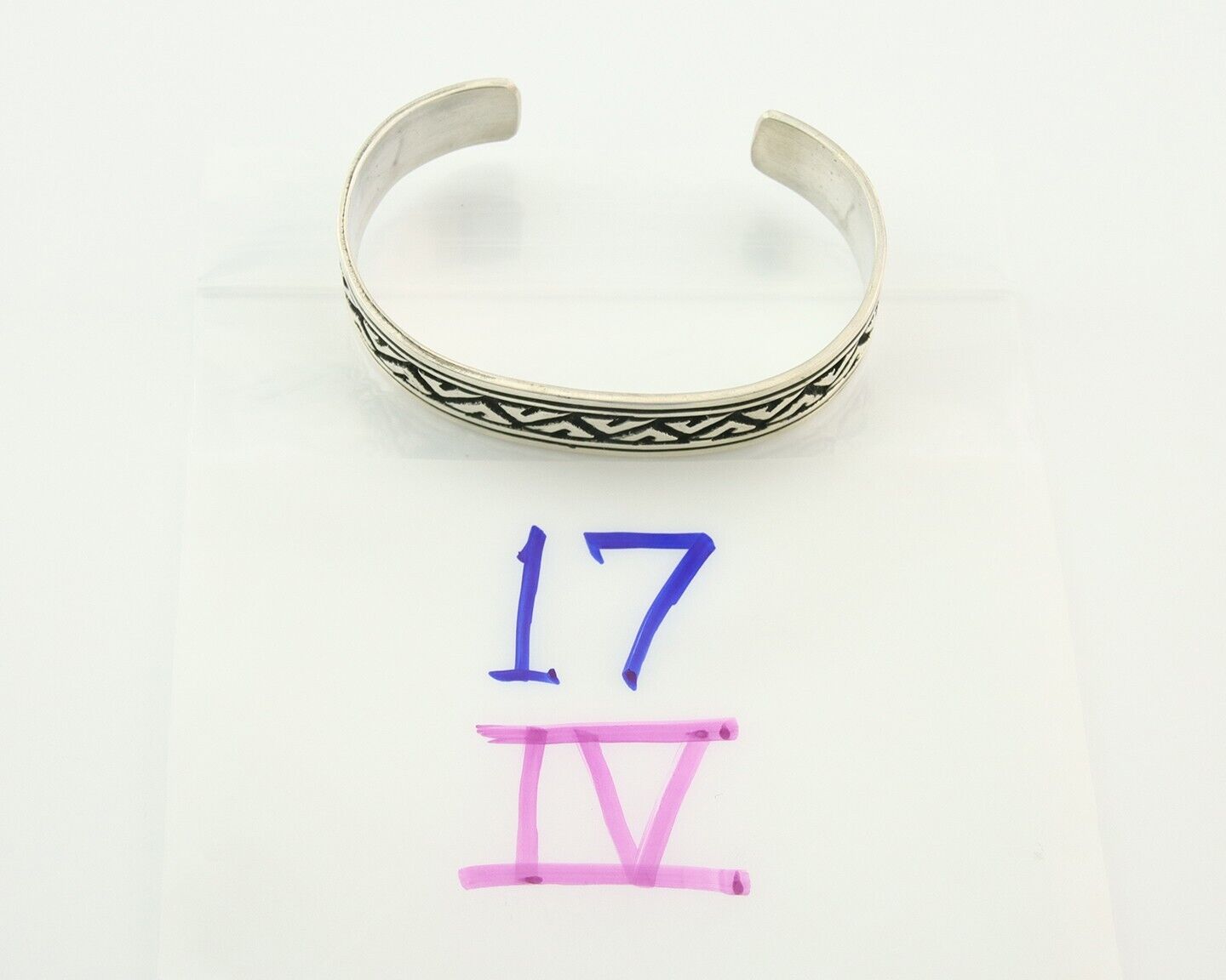 Navajo Bracelet 925 Silver Artist Signed Thomas Singer Cuff Made in the 1980's