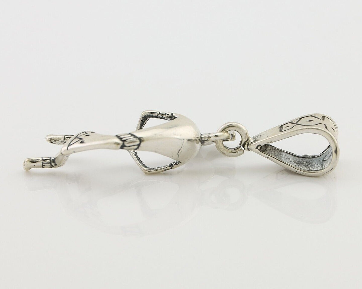 Navajo Kokopelli Pendant 925 Sterling Silver Native Artist Masha C.80's