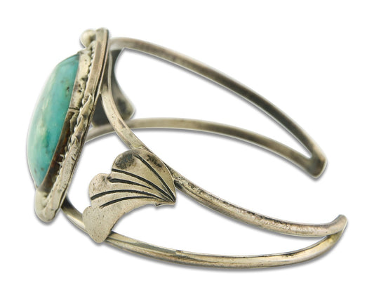 Vintage Navajo Bracelet 925 Silver Turquoise Handmade Authentic Signed AE