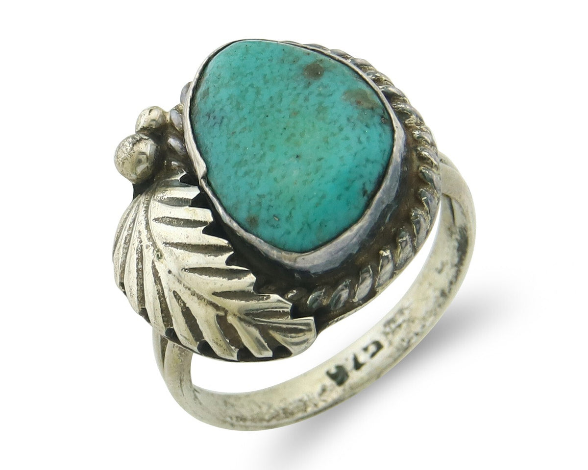 Vintage Navajo Ring 925 Sterling Natural Gemstone Native Artist Size 5.75