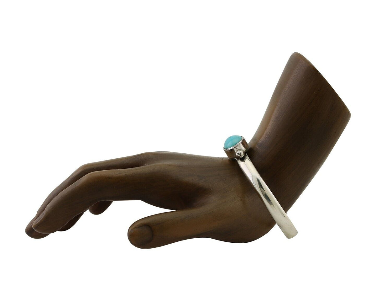 Navajo Cuff Bracelet 925 Silver Natural Blue Turquoise Native American C.80's