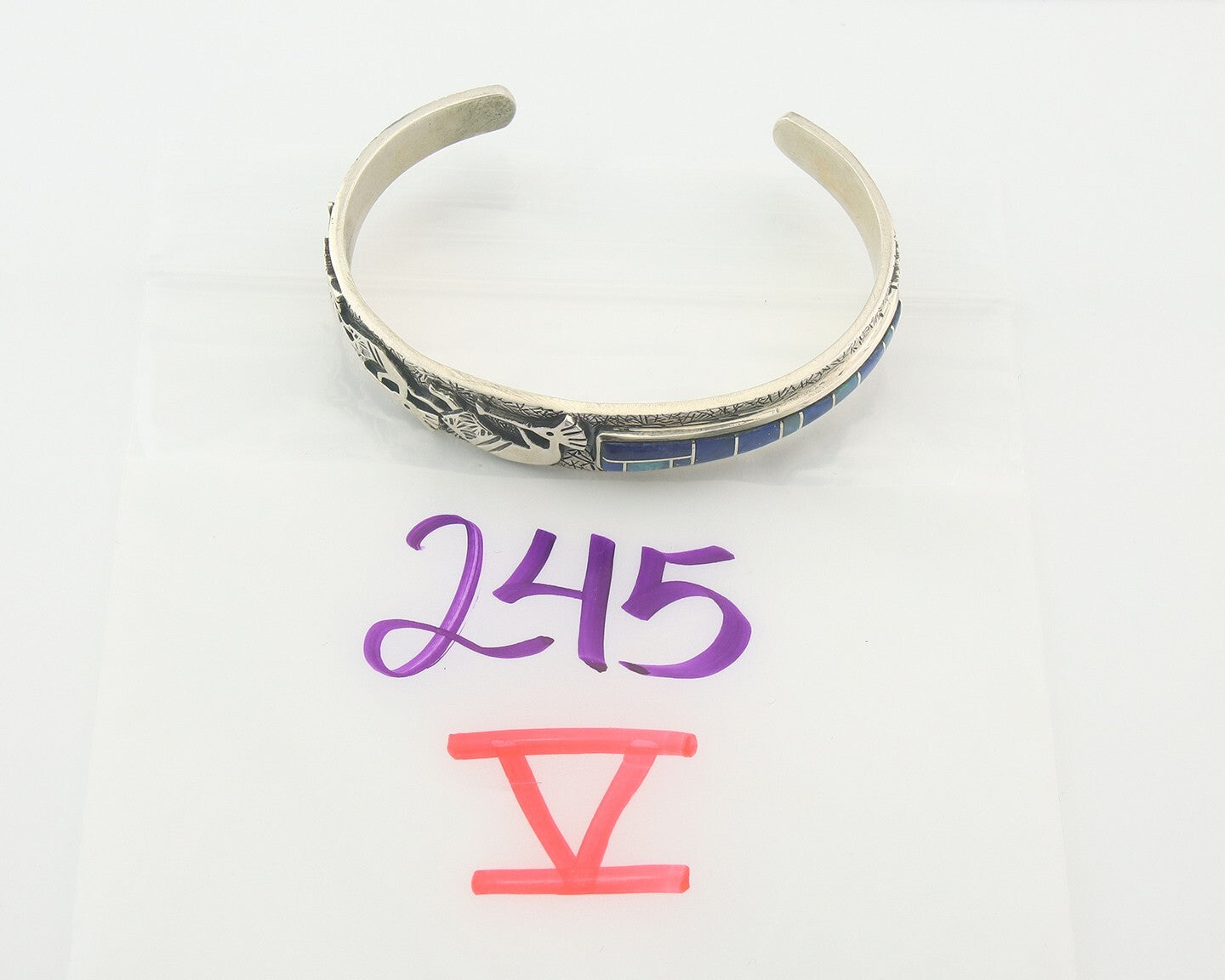 Vintage Navajo Bracelet 925 Silver Handmade Authentic Gemstone Kokopelli