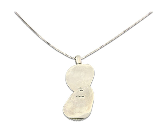 Navajo Sterling Silver Necklace Authentic Turquoise Vintage Signed Tom Willeto