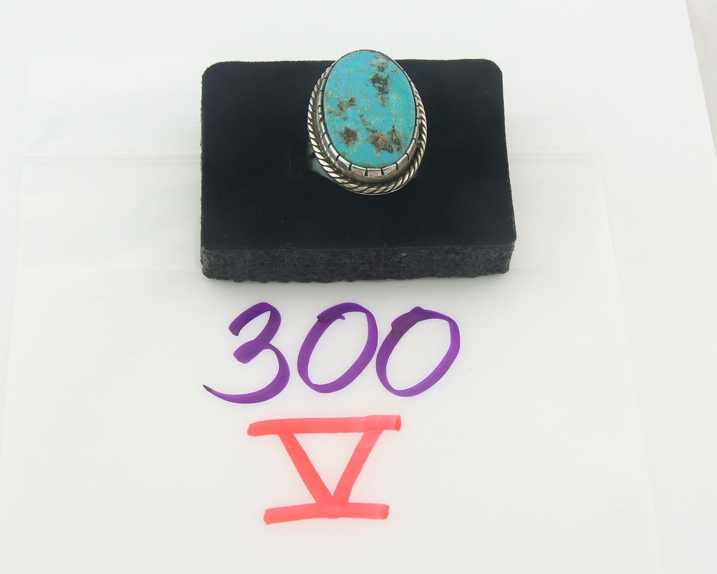 Vintage Navajo Ring 925 Sterling Authentic Traditional Turquoise Size 6.75