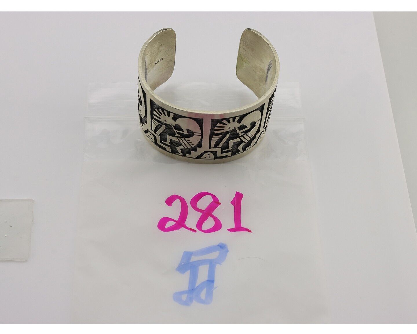 Navajo Kokopelli Bracelet 925 Silver Native American Artist Handmade C.80's