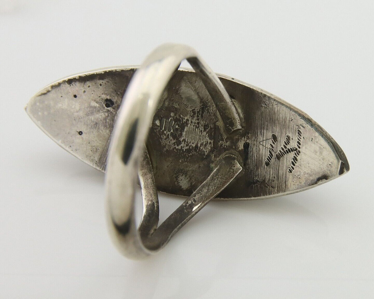 Navajo Handmade Ring 925 Silver Black Onyx Artist Signed #14 C.80's