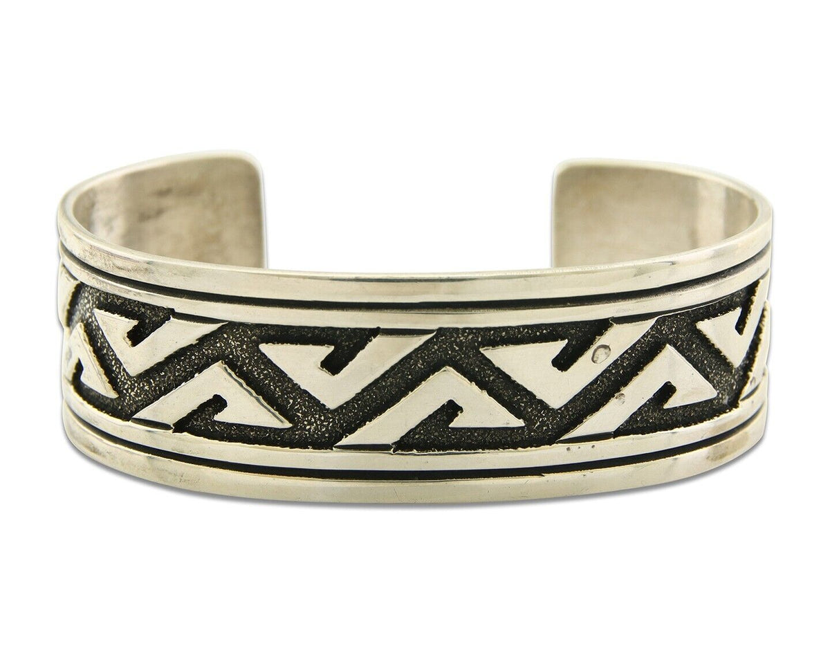 Navajo Bracelet 925 Silver Handmade Cuff Artist Signed Tommy Singer C.80's
