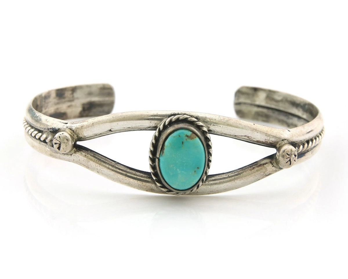 Navajo Cuff Bracelet Sterling Silver Natural Turquoise Native Vintage