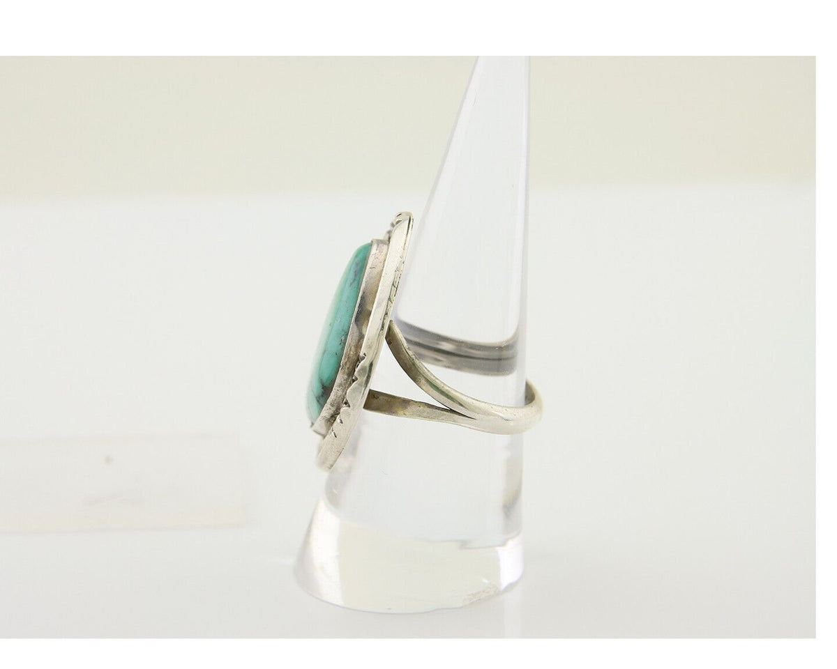 Navajo Handmade Ring 925 Silver Turquoise Native Artist C.80's