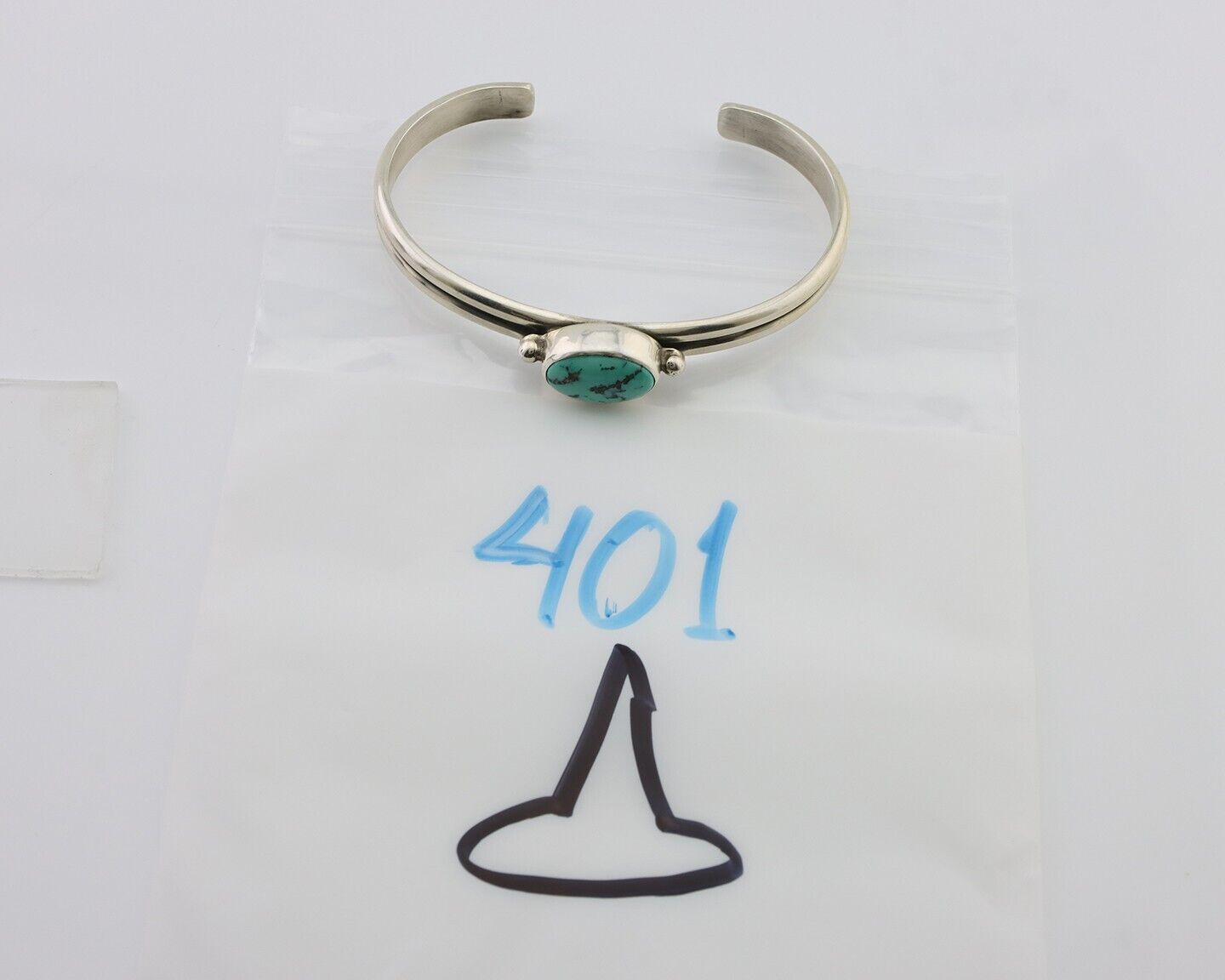 Navajo Cuff Bracelet 925 Silver Natural Blue Turquoise Native American C.80's