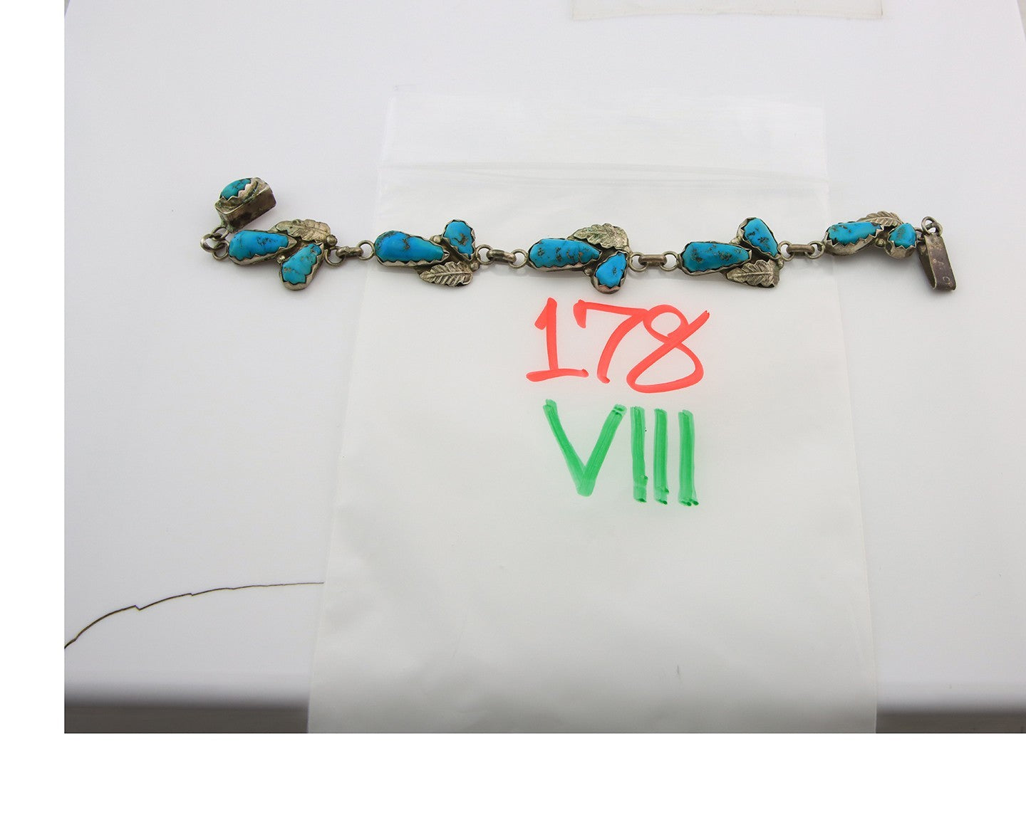 Vintage Zuni Bracelet Sterling Silver Turquoise Handmade Signed A. Cheama