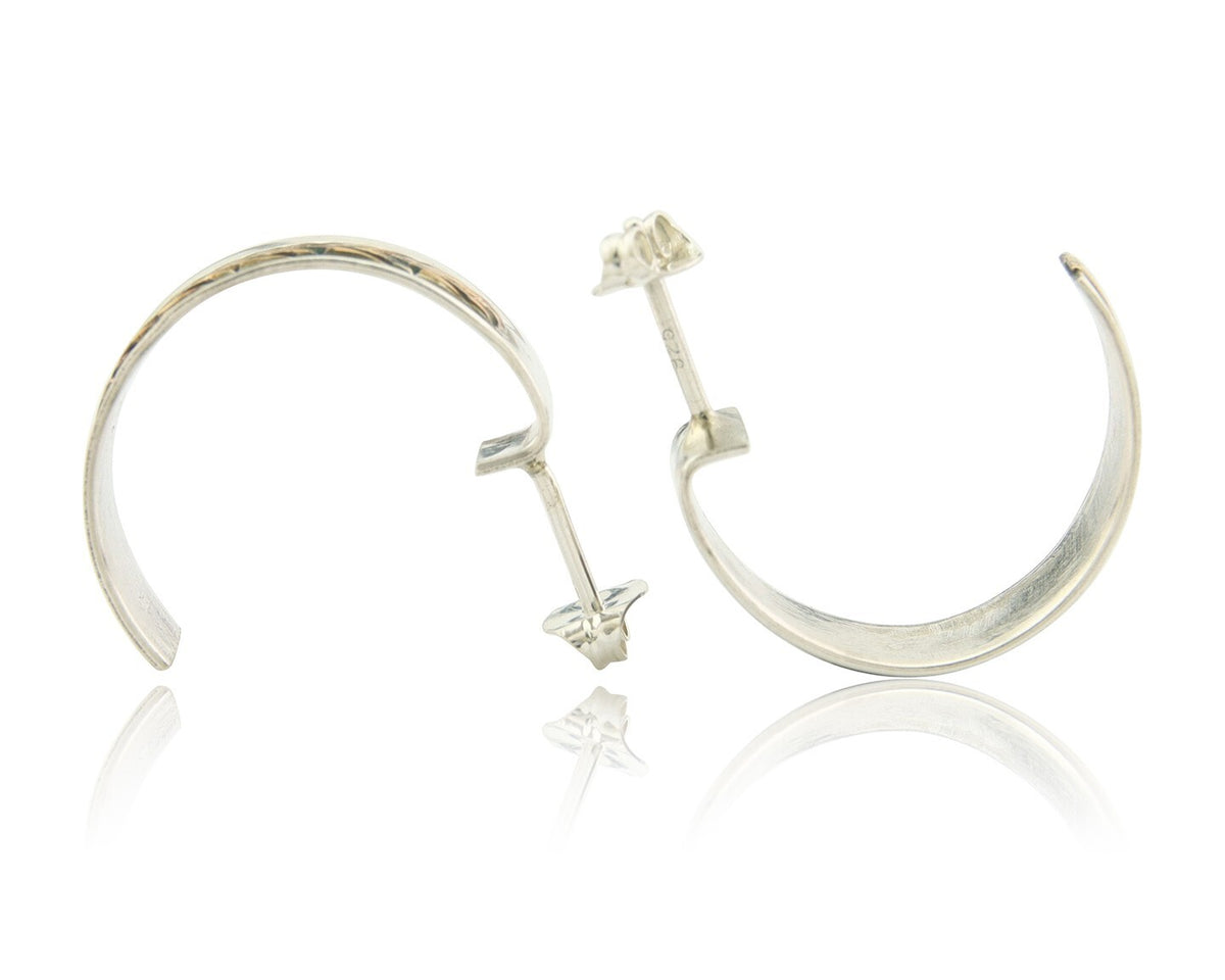 Navajo Hoop Earrings 925 Silver & Gold Artist Signed Randall Endito C.80's
