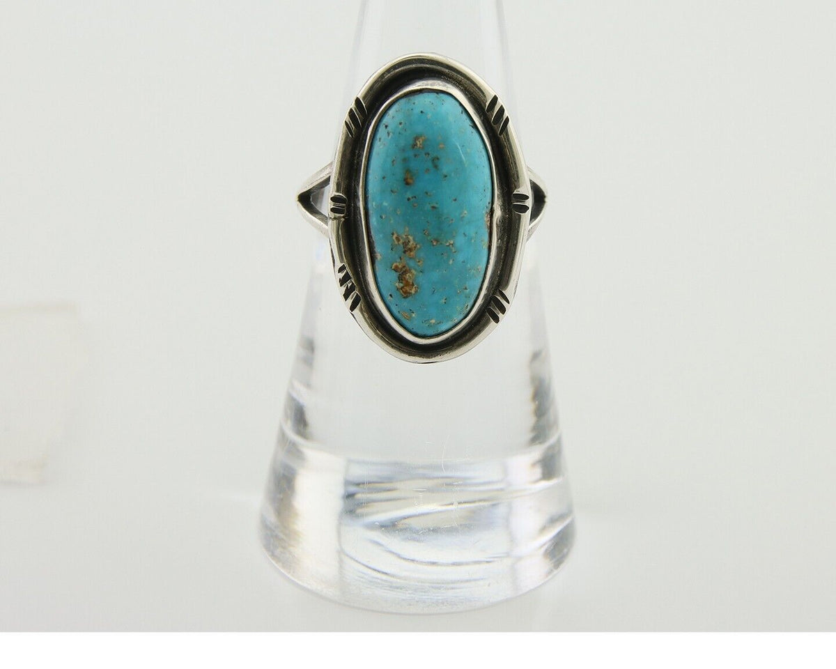 Navajo Ring 925 Silver Turquoise Native American Artist C.80's