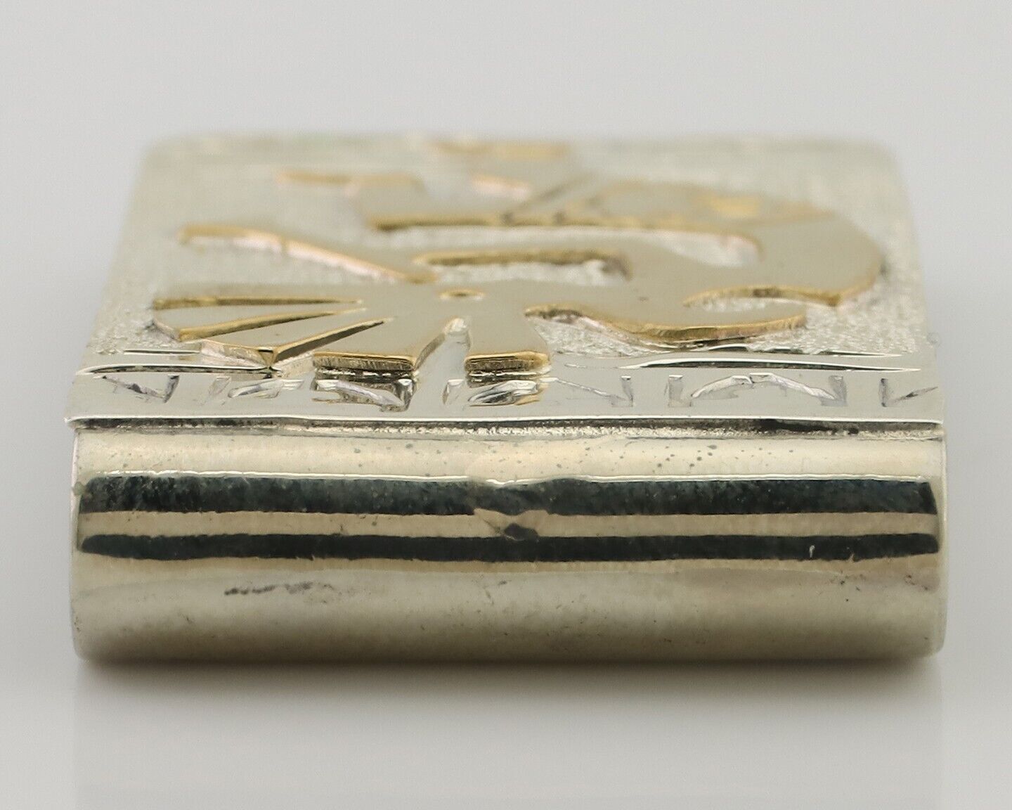 Navajo Money Clip .925 Silver Gold Plate & .999 Nickle Native Artist C.80's