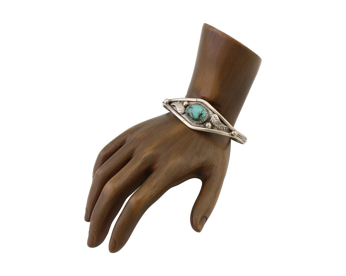 Navajo Handmade Bracelet 925 Silver Arizona Turquoise Native American C.80's