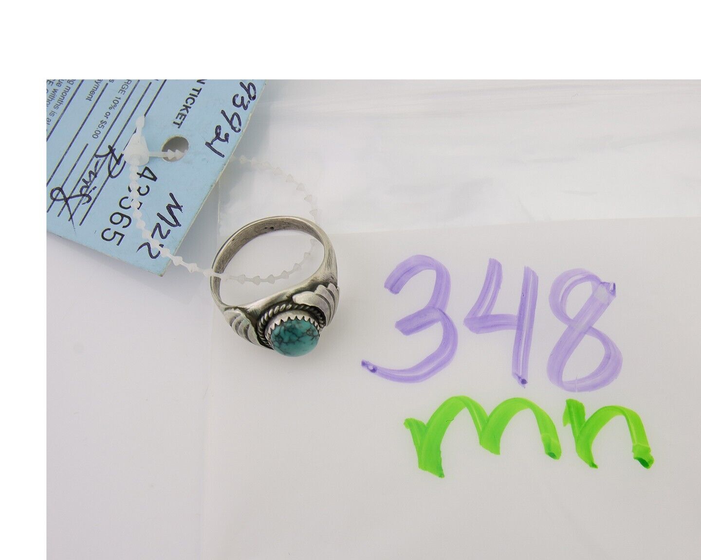 Navajo Ring 925 Silver Turquoise Turpen's Pawn Vault Artist Native C.80's