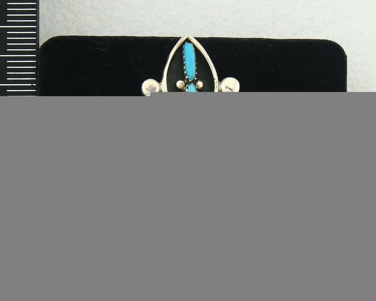 Vintage Zuni Ring 925 Sterling Authentic Natural Turquoise Native Artist Sz 8.5