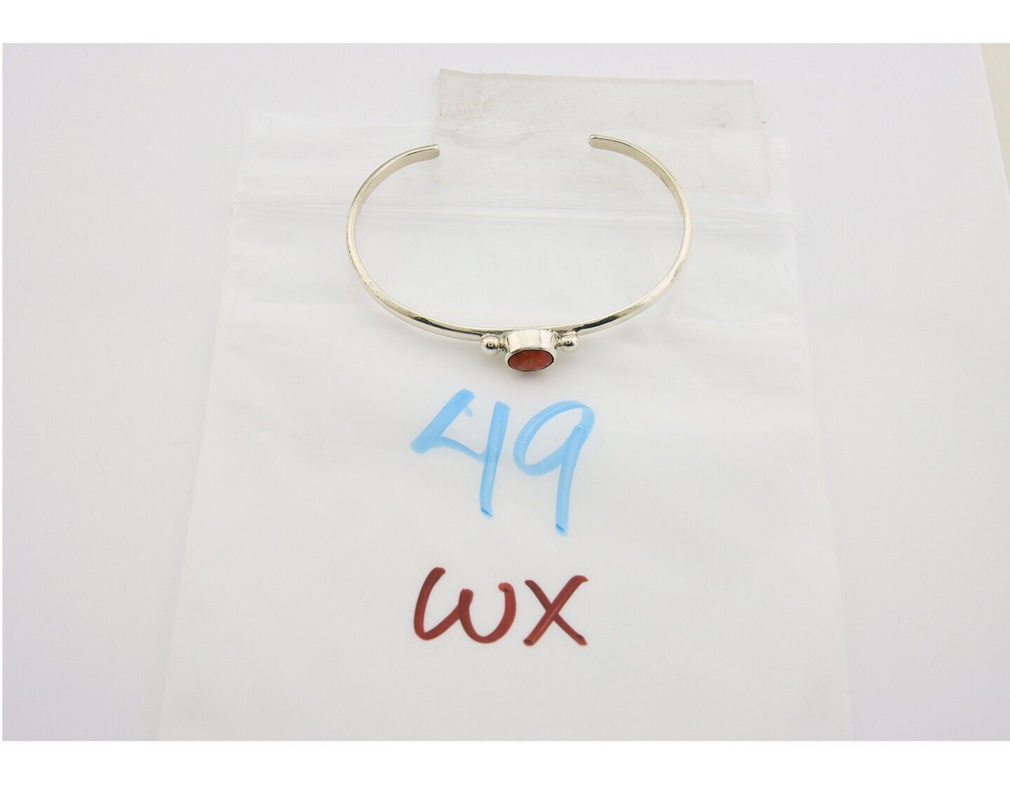 Navajo Bracelet .925 Silver Mediterranean Red Coral Cuff Native Artist C.80's