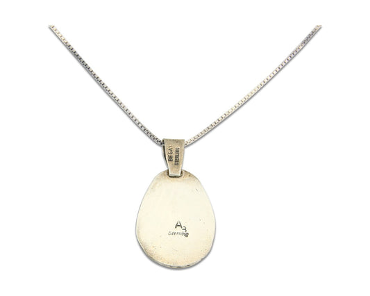 Navajo Sterling Silver Necklace Authentic Turquoise Vintage Signed Anna Begay