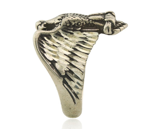 Navajo Eagle Ring Sterling Silver Traditional Authentic Size 10.25