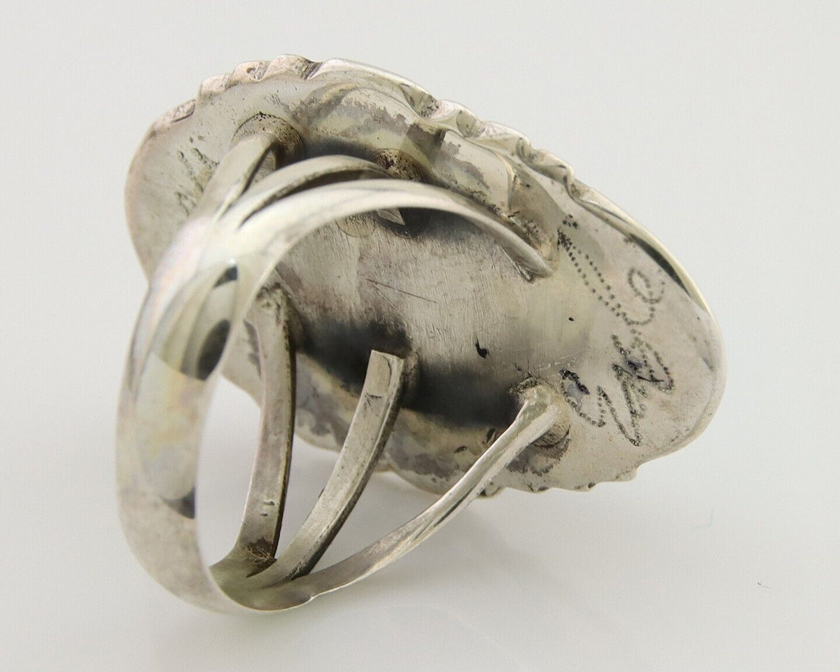 Navajo Handmade Ring 925 Silver Turquoise Signed Billy Eagle C.80's