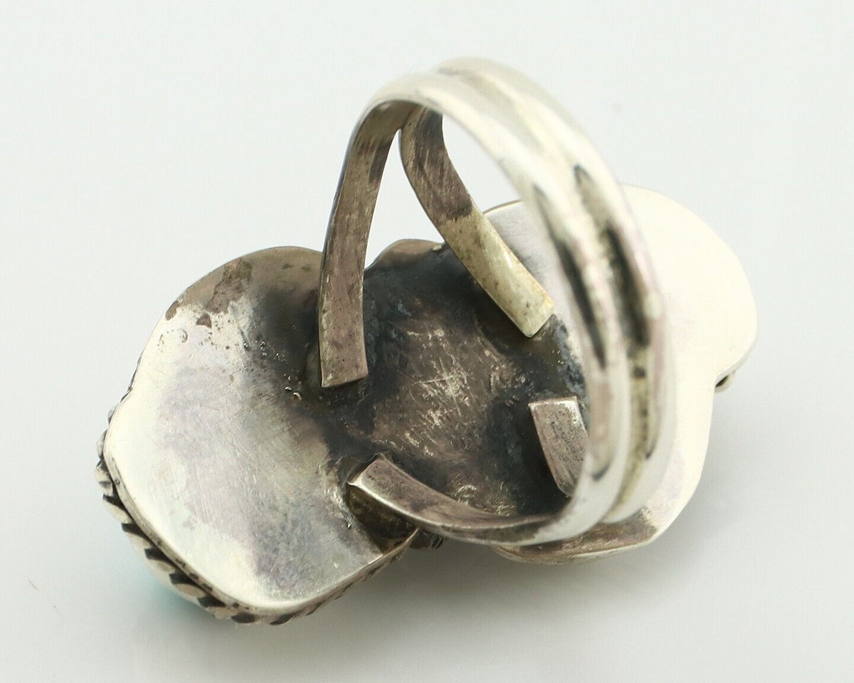 Navajo Ring 925 Silver Sleeping Beauty Nugget Turquoise Native Artist C.80's