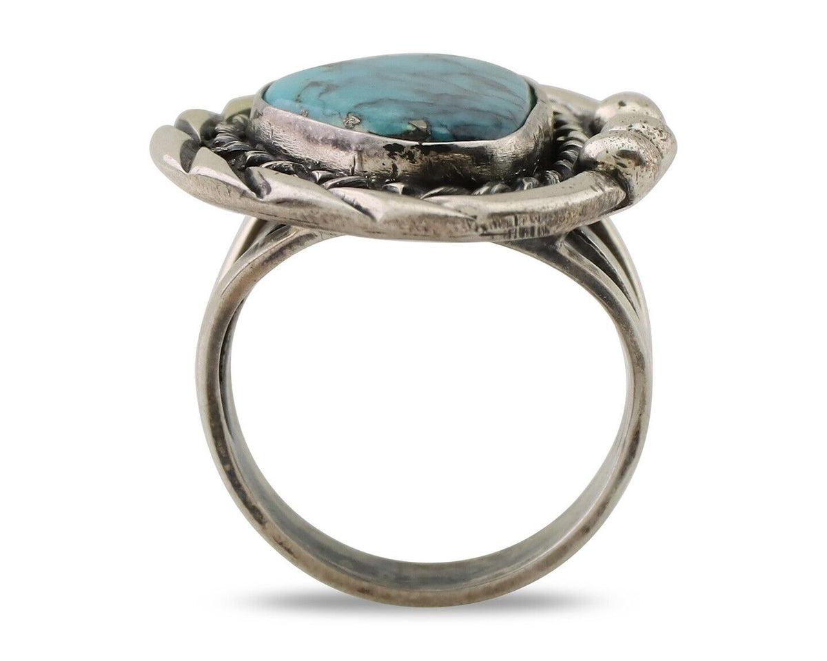 Navajo Handmade Ring 925 Silver Turquoise Native American Artist C.80's