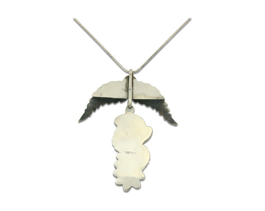 Vintage Navajo Necklace 925 Silver Turquoise & Coral Native Artist