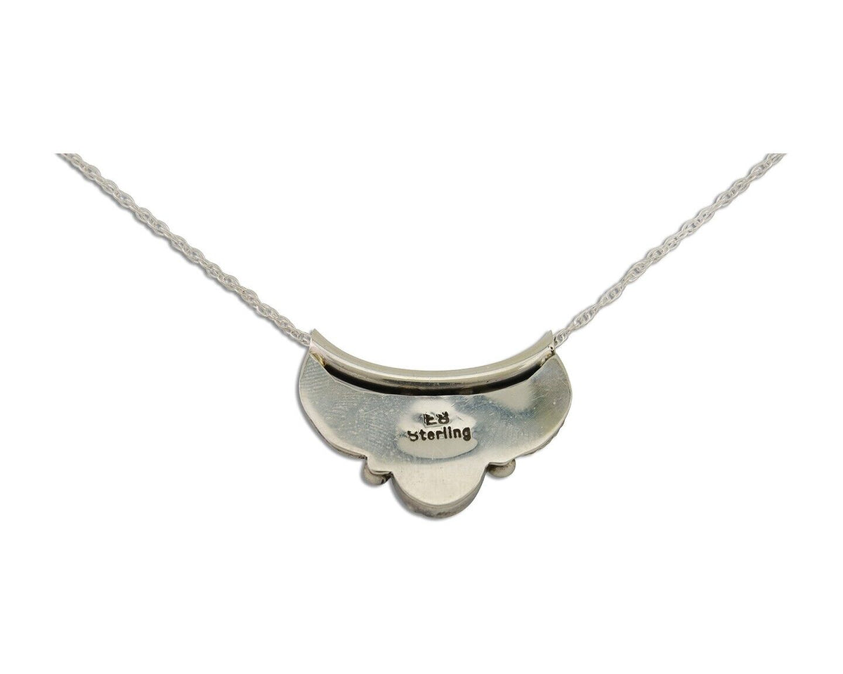 Navajo Turquoise Necklace 925 Silver Signed Eugene Belone C.80's
