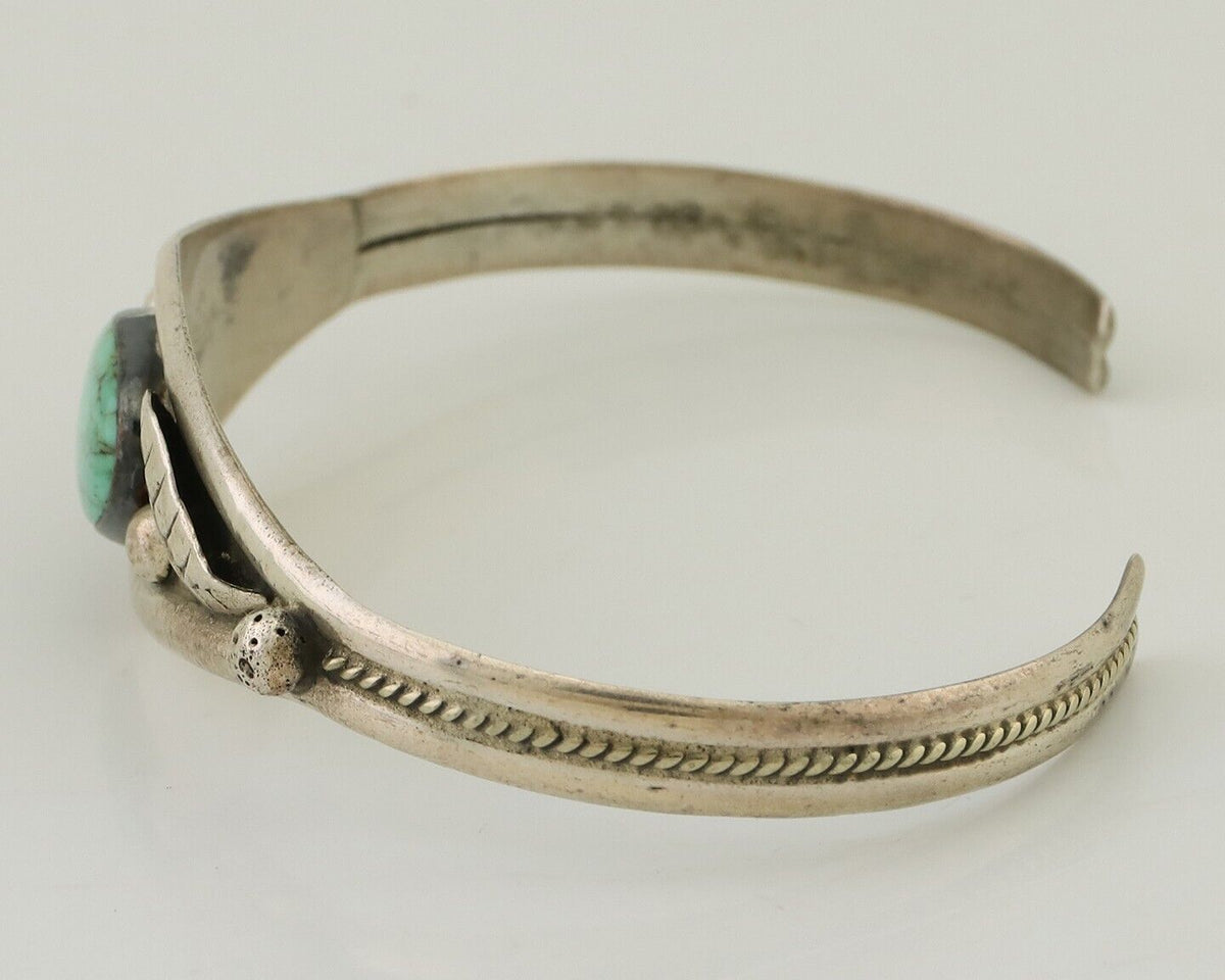 Navajo Bracelet 925 Silver Kingman Turquoise Native American Artist C.80's