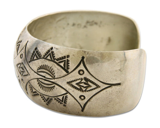 Navajo Bracelet 925 Silver Handmade Artist Signed Wilbur Tracy C.80s