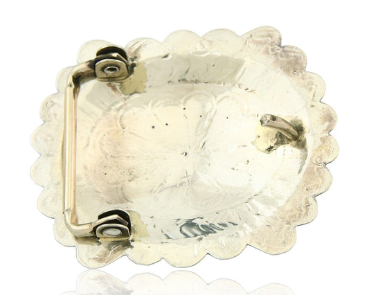 Navajo Belt Buckle 925 Sterling Silver Concho Native Artist 2x2.3 in C.80's