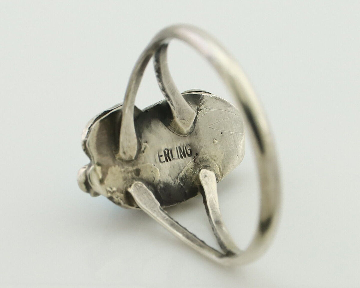 Navajo Handmade Ring 925 Silver Sleeping Beauty Artist Signed SC C.80's